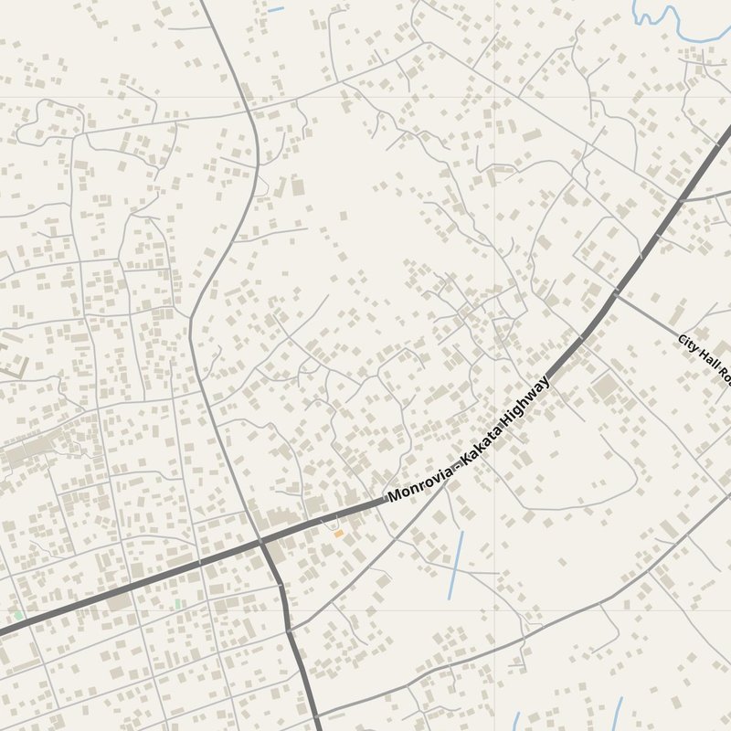 Kakata street map with house numbers — printable address map PDF, Liberia