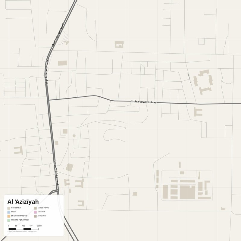 Al ‘Azīzīyah Map PDF — Printable Street Map Poster with House Numbers