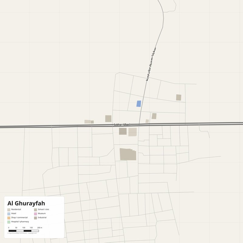 Al Ghurayfah Map PDF — Printable Street Map Poster with House Numbers