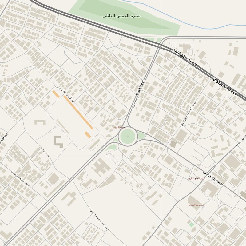 Al Khums street map with house numbers — printable address map PDF, Libya
