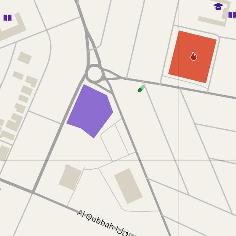 Al Qubbah map with house numbers, hospitals, police and fire stations — printable PDF, Libya