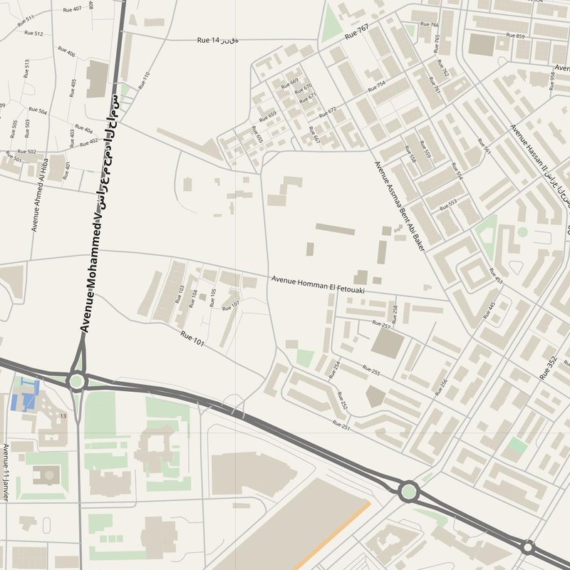Ait Melloul street map with house numbers — printable address map PDF, Morocco