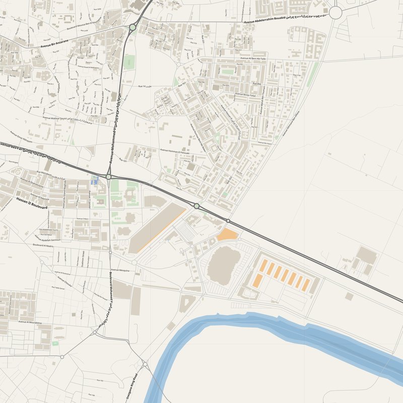 Ait Melloul Map PDF — Printable Street Map Poster with House Numbers