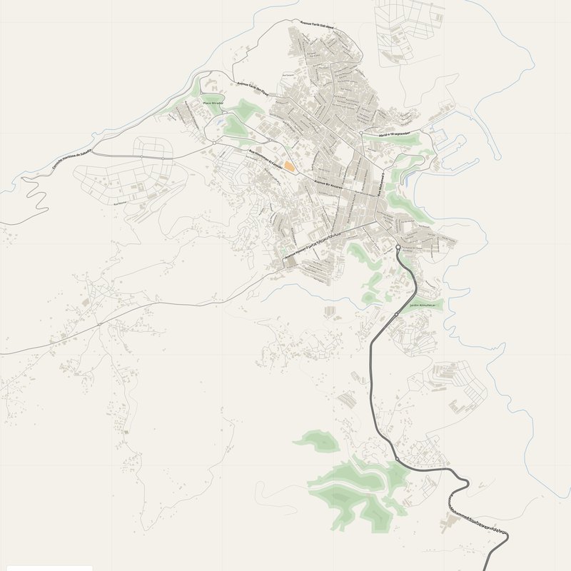 Al Hoceïma Map PDF — Printable Street Map Poster with House Numbers