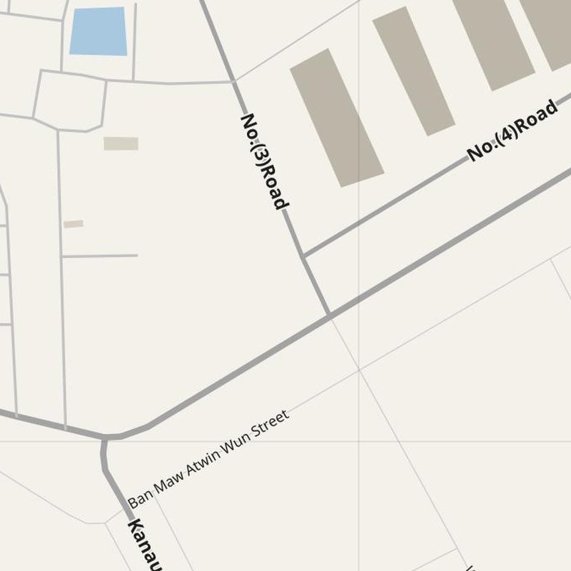 Ah Lel street map with house numbers — printable address map PDF, Myanmar (Burma)