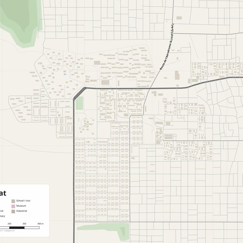 Printable street map poster of Zouérat, Mauritania