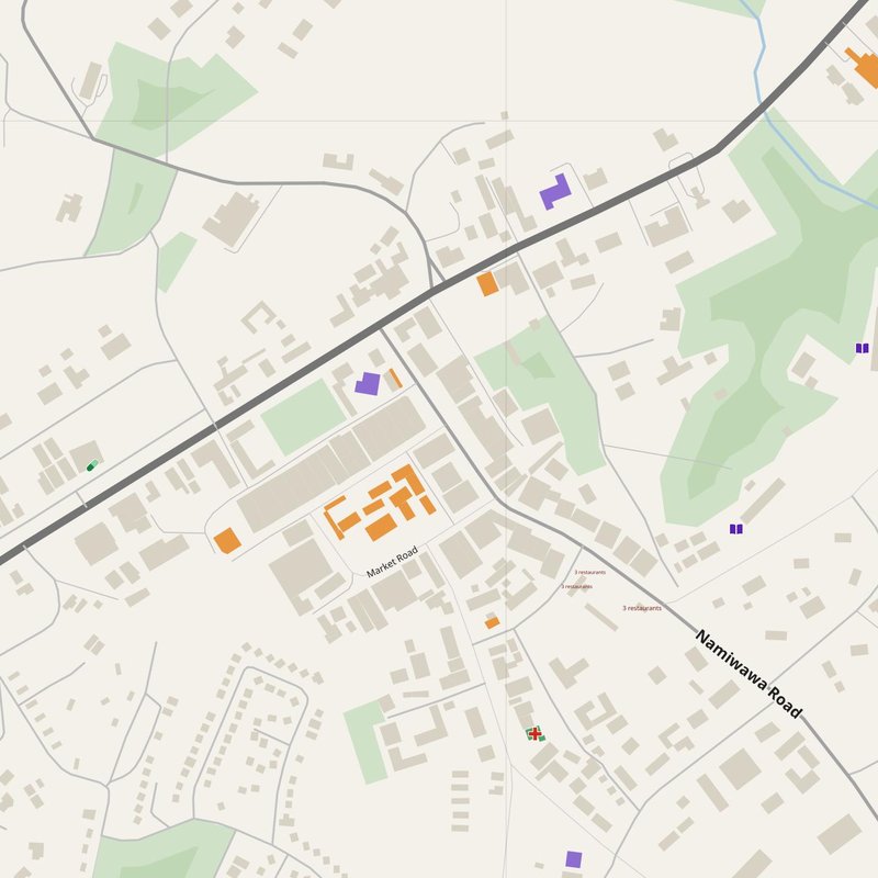Zomba map with house numbers, hospitals, police and fire stations — printable PDF, Malawi