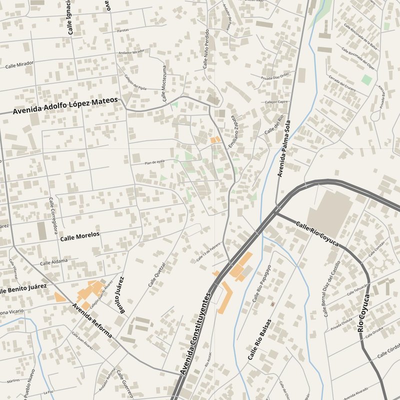 Acapulco de Juárez street map with house numbers — printable address map PDF, Mexico