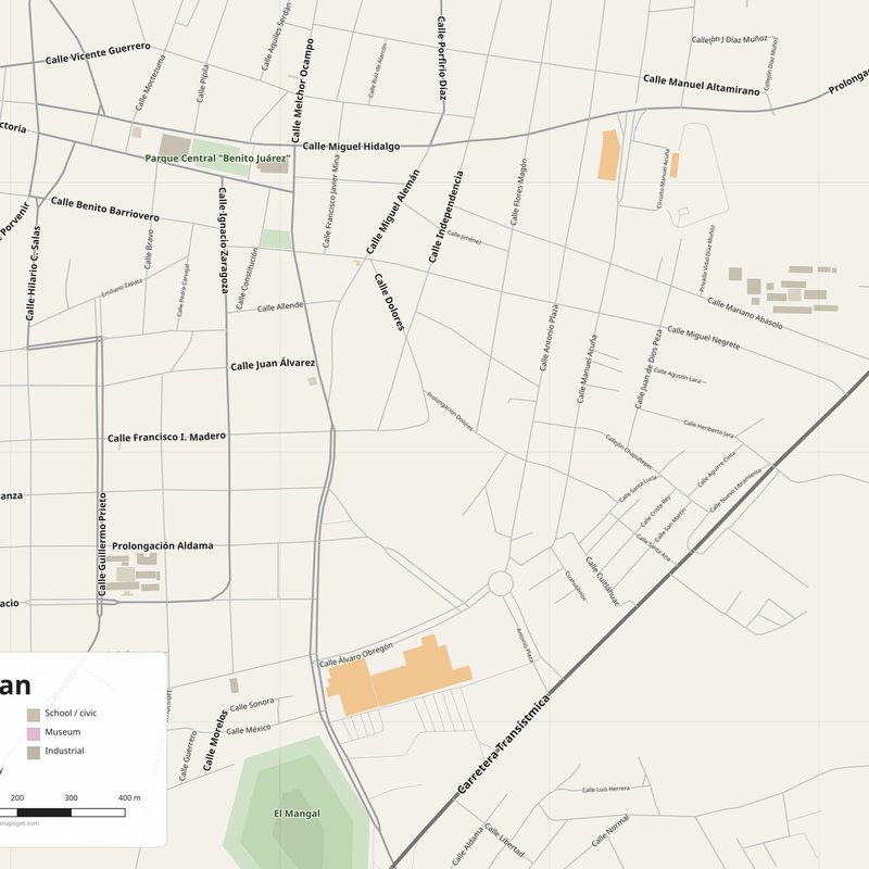 Acayucan Map PDF — Printable Street Map Poster with House Numbers