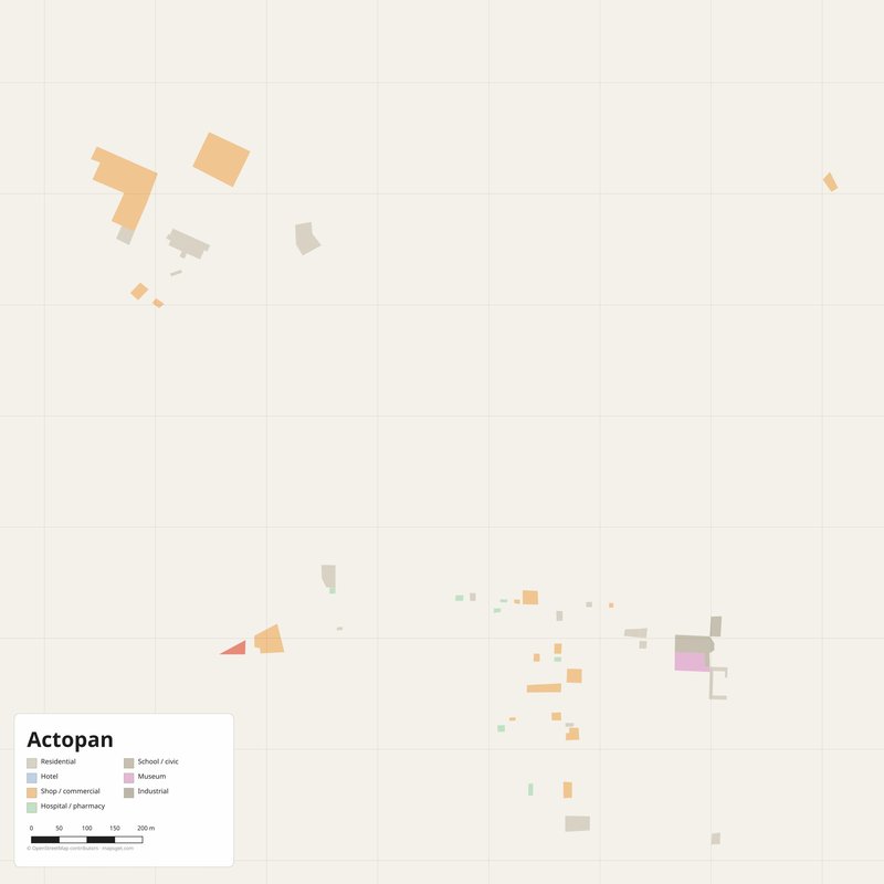 Actopan Map PDF — Printable Street Map Poster with House Numbers