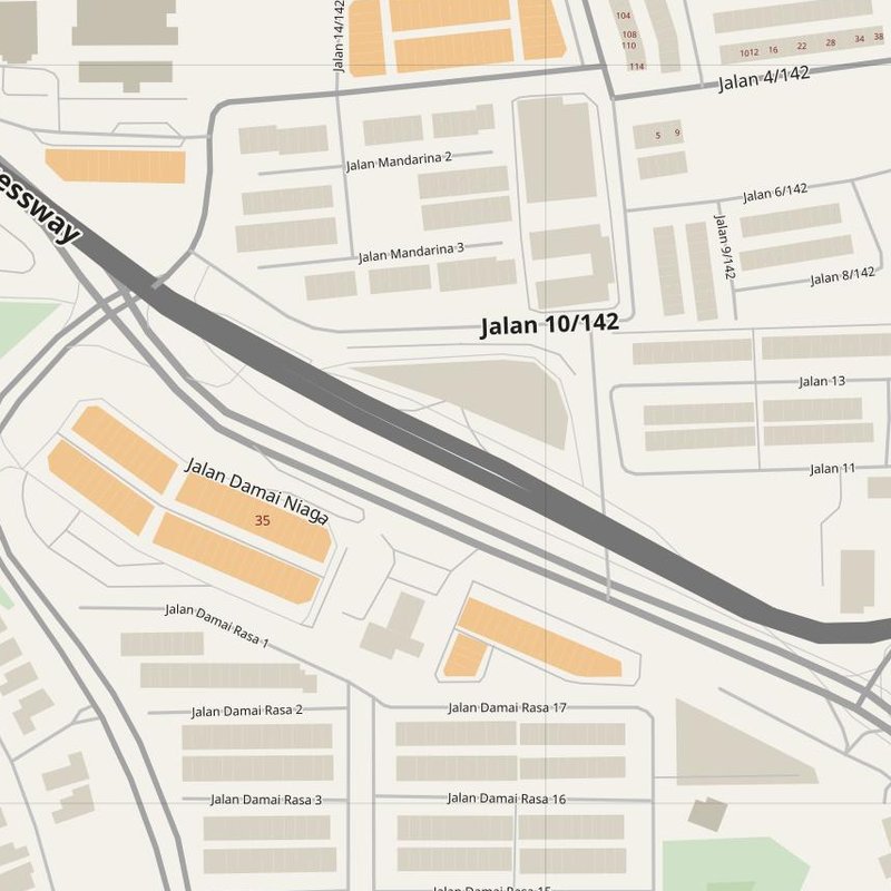 Alam Damai street map with house numbers — printable address map PDF, Malaysia