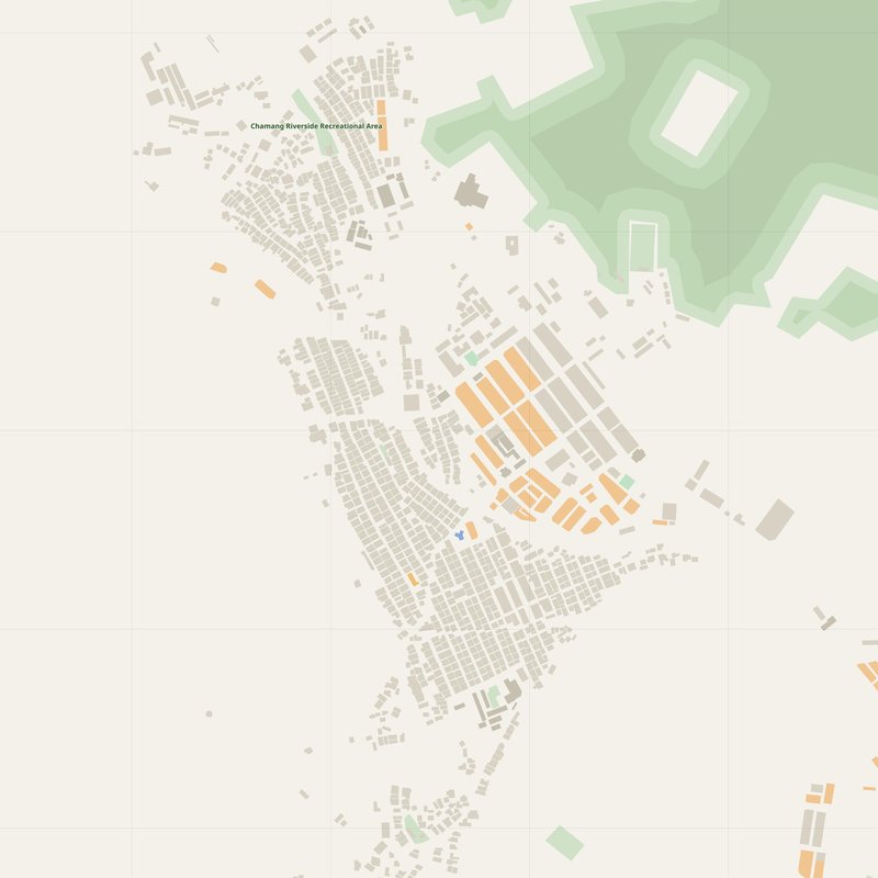 Bentong Town Map PDF — Printable Street Map Poster with House Numbers
