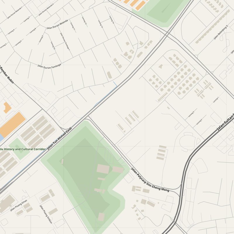 Druckbarer Stadtplan von Bintulu als Poster, Malaysia