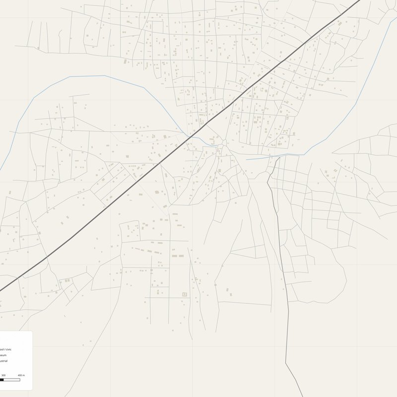 Pianta stradale stampabile di Abalak come poster, Niger