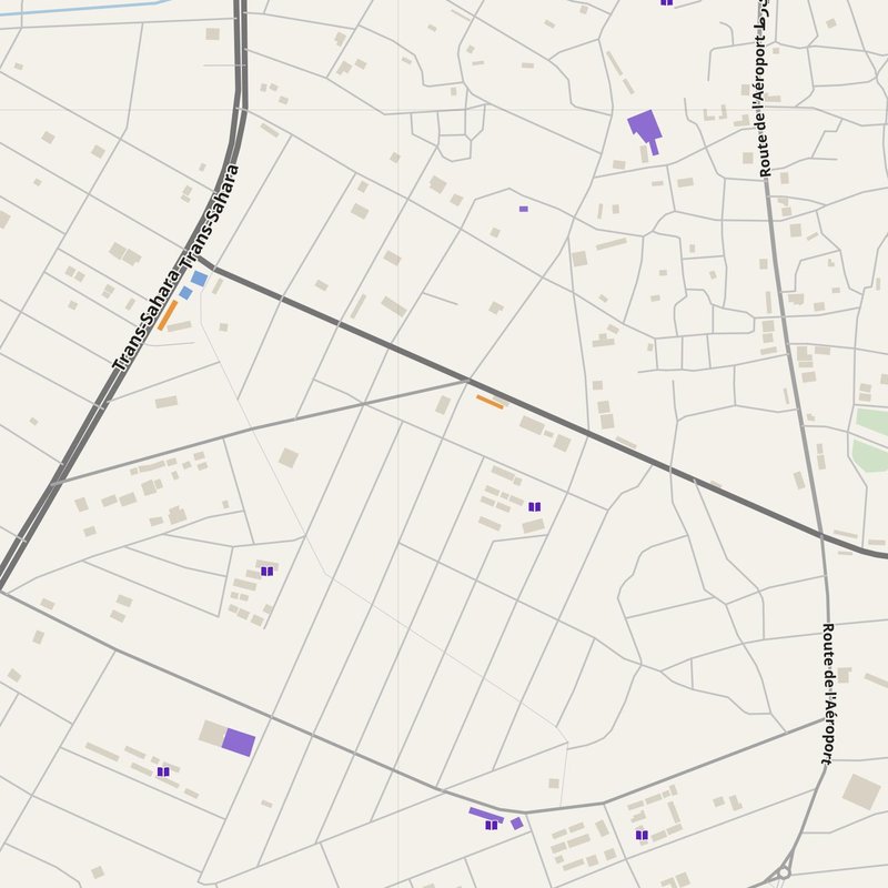 Agadez map with house numbers, hospitals, police and fire stations — printable PDF, Niger