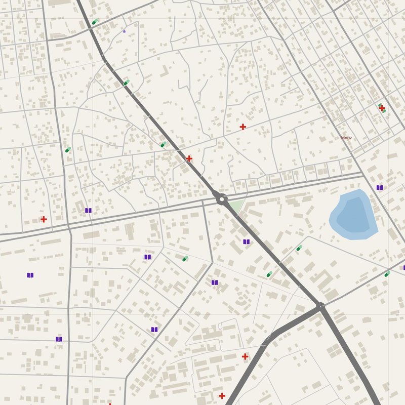 Zinder map with house numbers, hospitals, police and fire stations — printable PDF, Niger