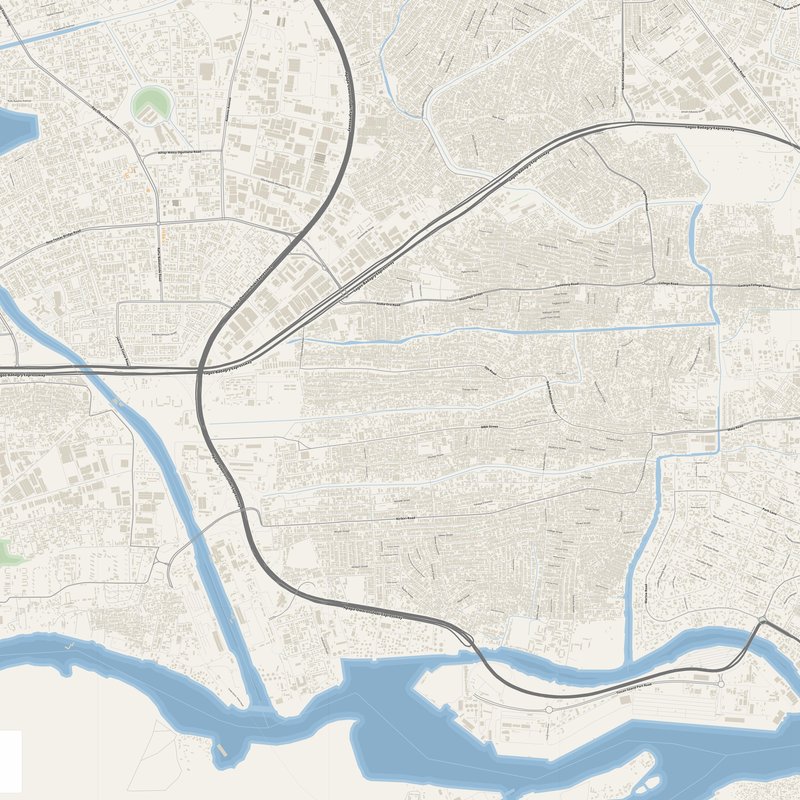 Ajegunle Map PDF — Printable Street Map Poster with House Numbers