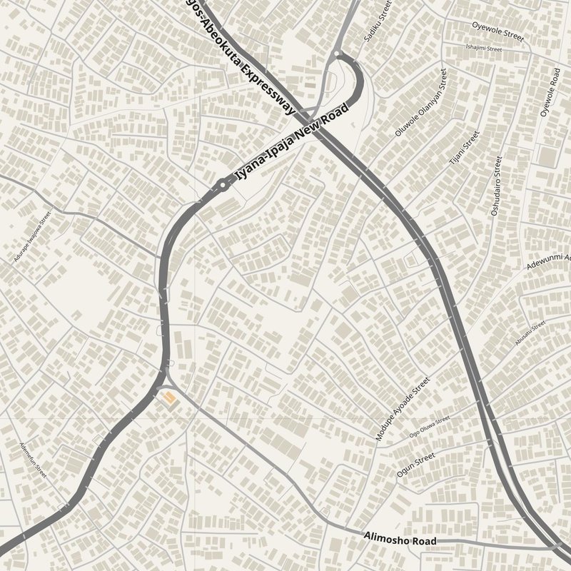 Akowonjo street map with house numbers — printable address map PDF, Nigeria