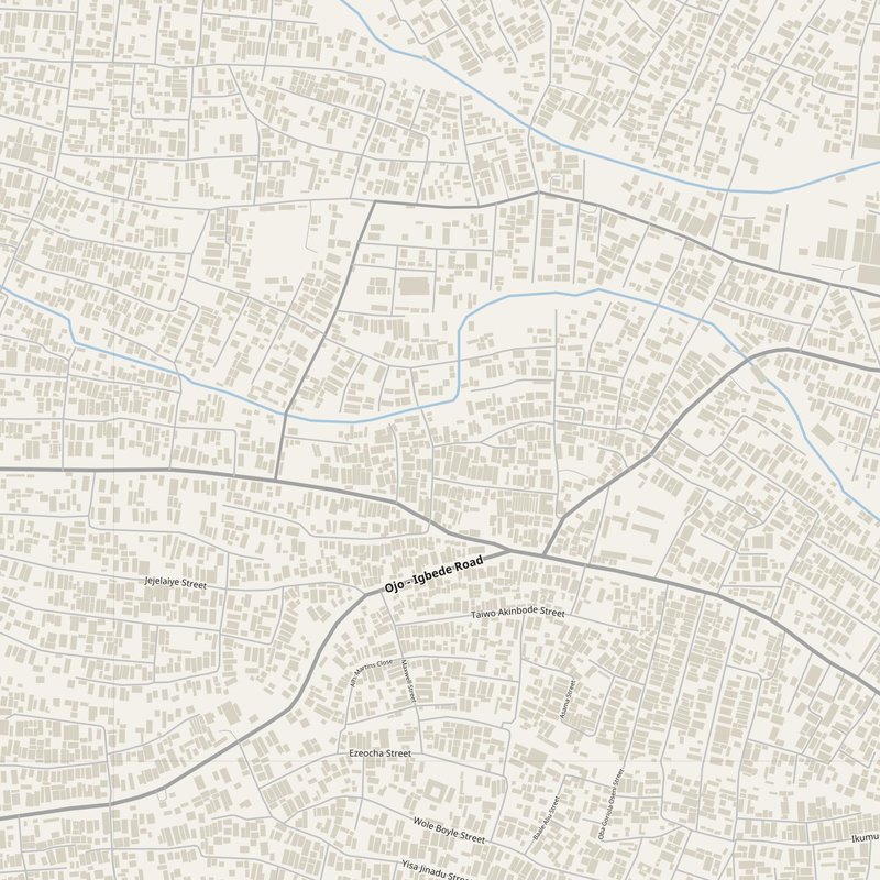 Alasia street map with house numbers — printable address map PDF, Nigeria