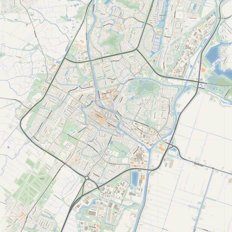 Alkmaar Map PDF — Printable Street Map Poster with House Numbers