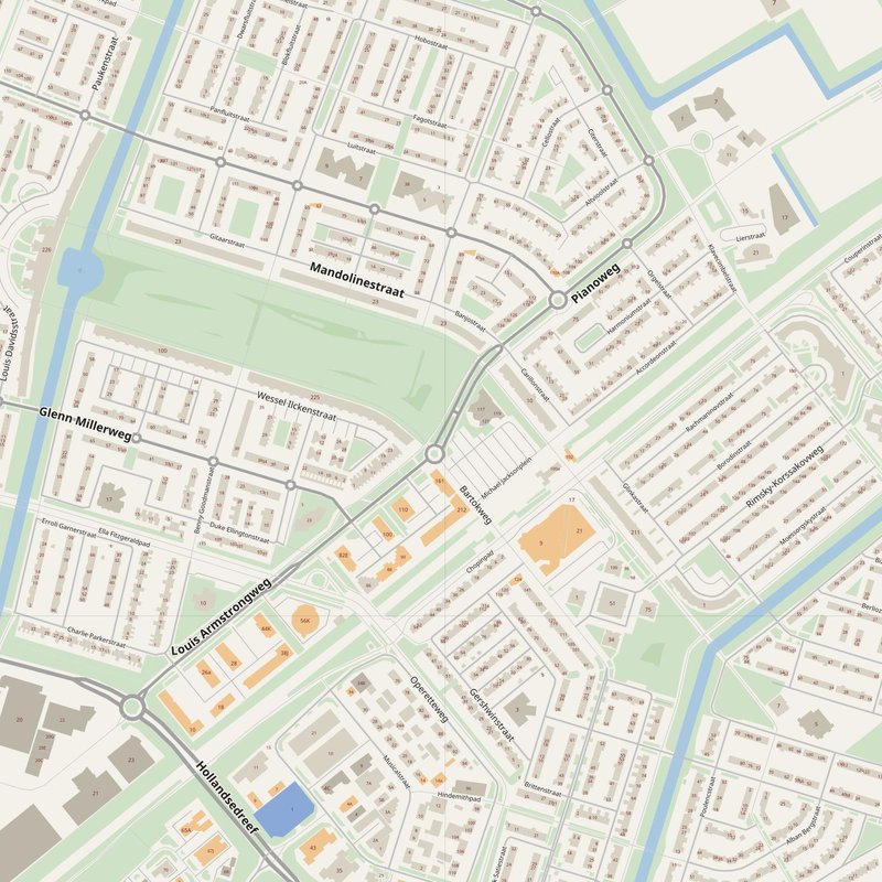 Almere Stad street map with house numbers — printable address map PDF, Netherlands