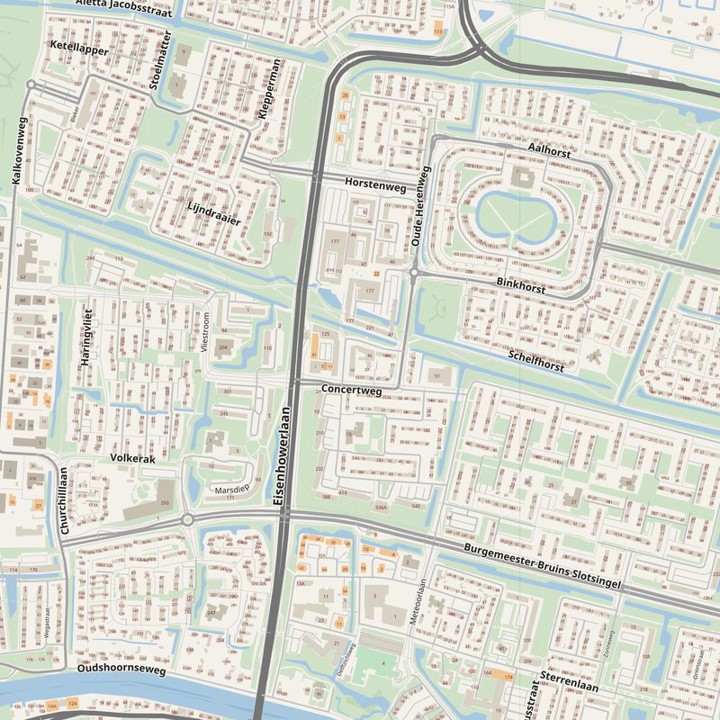 Alphen aan den Rijn street map with house numbers — printable address map PDF, Netherlands