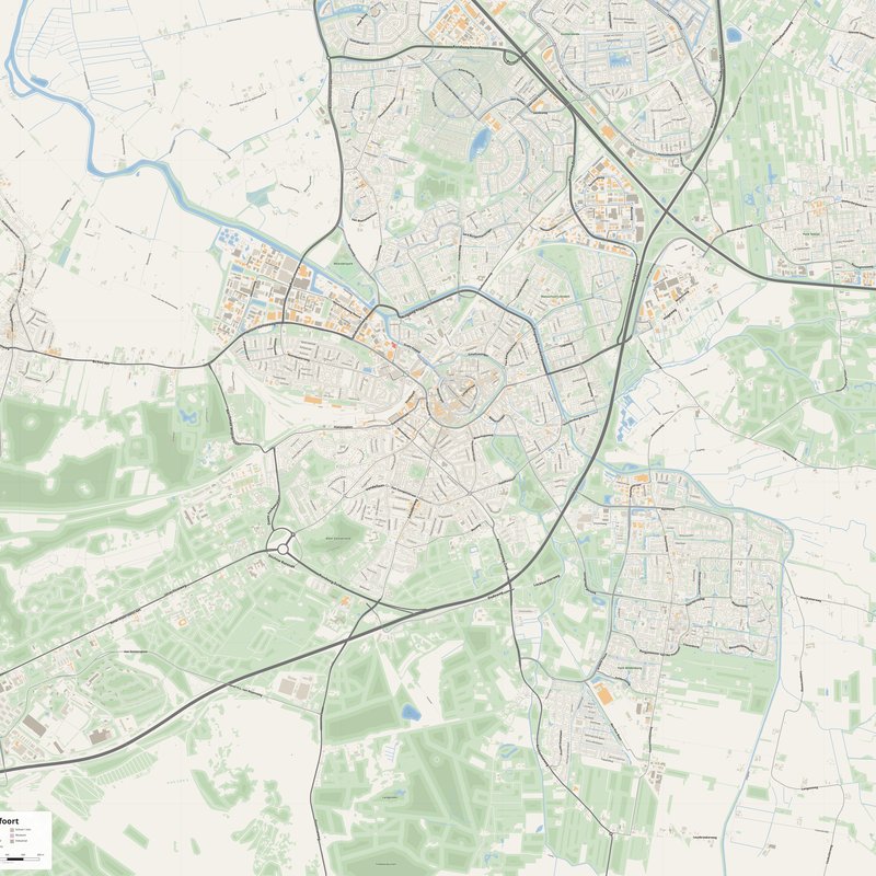 Amersfoort Map PDF — Printable Street Map Poster with House Numbers