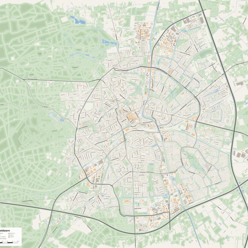 Apeldoorn Map PDF — Printable Street Map Poster with House Numbers