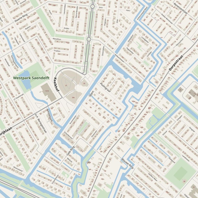 Assendelft street map with house numbers — printable address map PDF, Netherlands