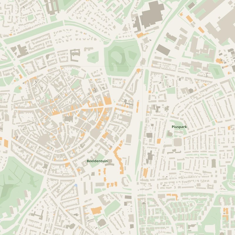 Bergen op Zoom street map with house numbers — printable address map PDF, Netherlands