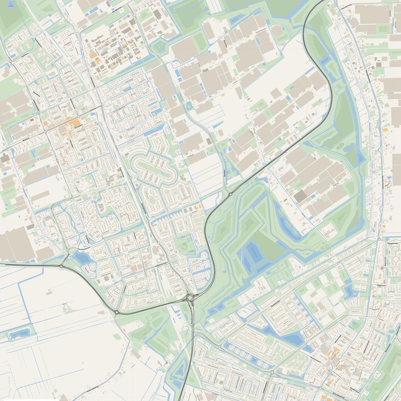Berkel en Rodenrijs Map PDF — Printable Street Map Poster with House Numbers