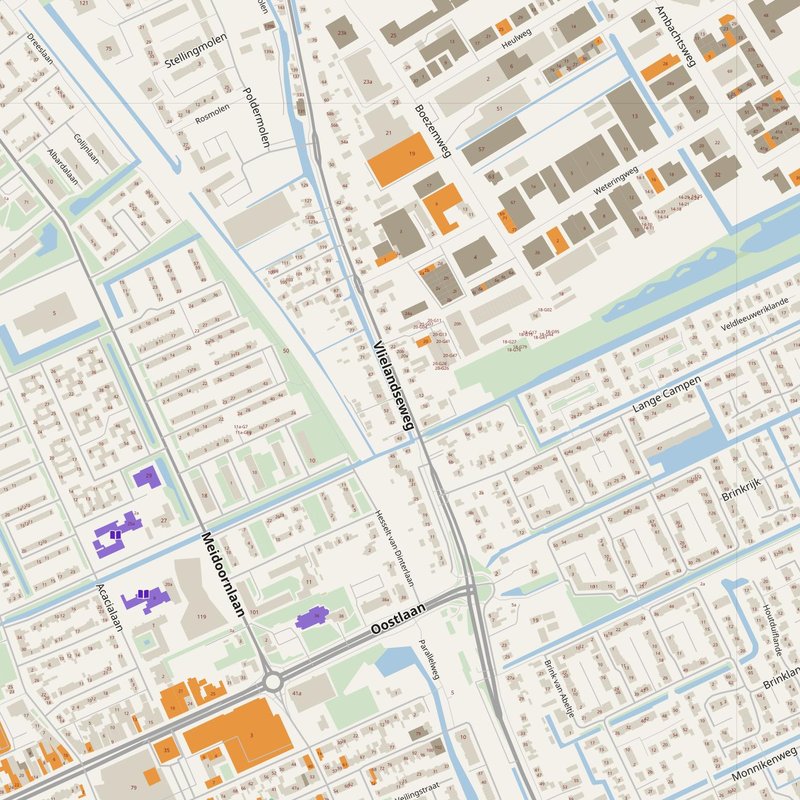Berkel en Rodenrijs map with house numbers, hospitals, police and fire stations — printable PDF, Netherlands