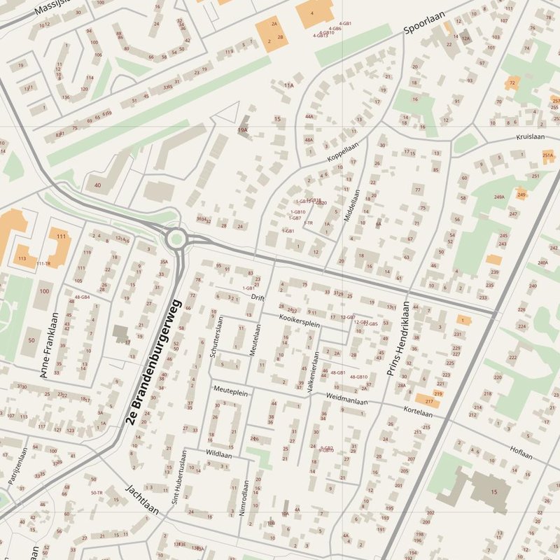 Bilthoven street map with house numbers — printable address map PDF, Netherlands
