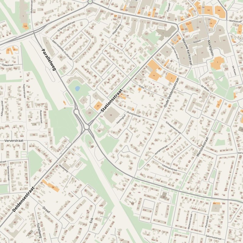 Borne street map with house numbers — printable address map PDF, Netherlands