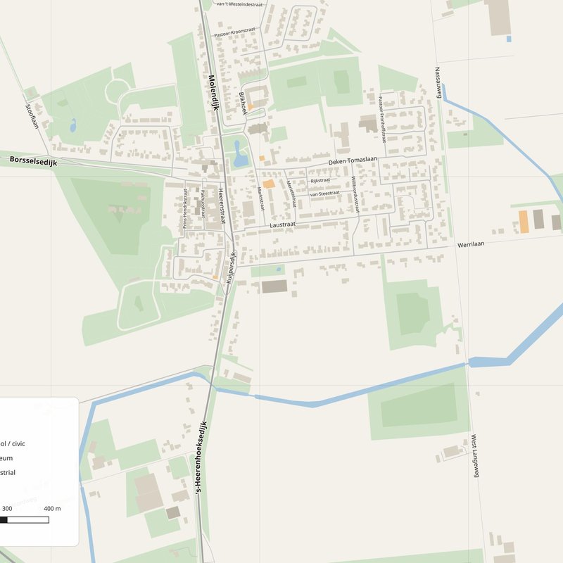 Borssele Map PDF — Printable Street Map Poster with House Numbers