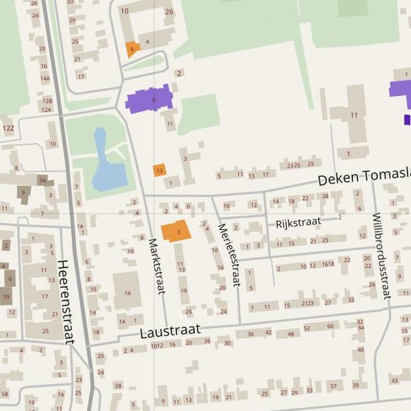 Borssele map with house numbers, hospitals, police and fire stations — printable PDF, Netherlands