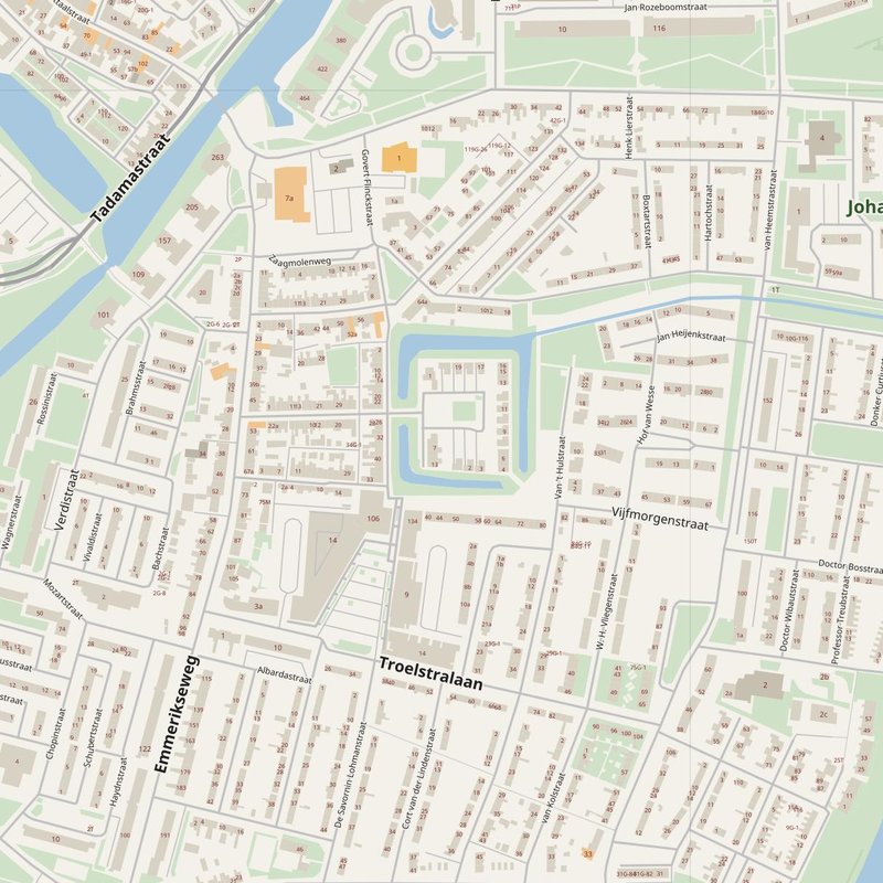 Brummen street map with house numbers — printable address map PDF, Netherlands