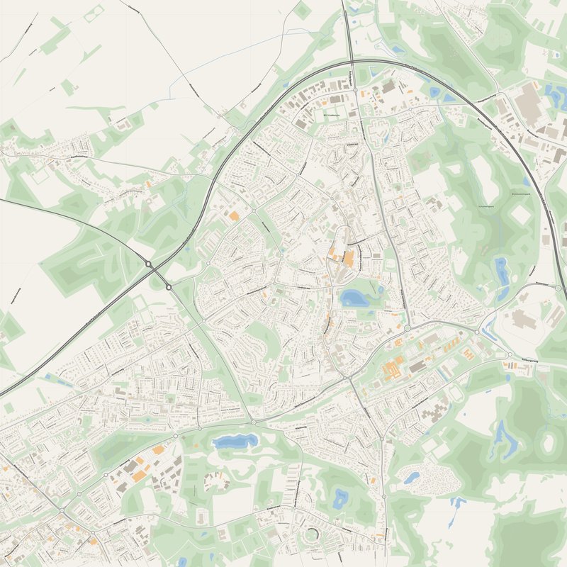 Brunssum Map PDF — Printable Street Map Poster with House Numbers