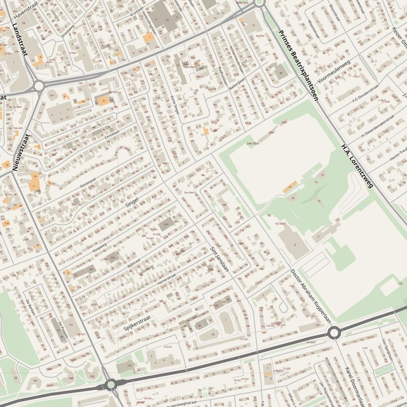 Bussum street map with house numbers — printable address map PDF, Netherlands