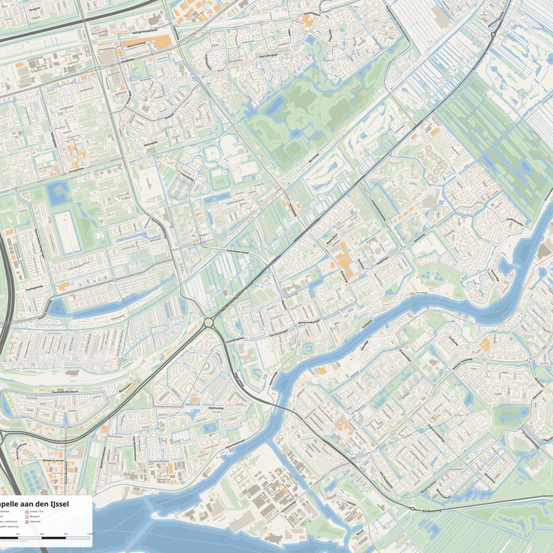 Capelle aan den IJssel Map PDF — Printable Street Map Poster with House Numbers