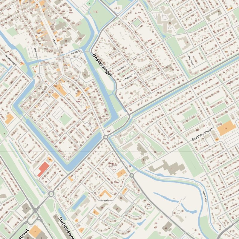 Culemborg street map with house numbers — printable address map PDF, Netherlands