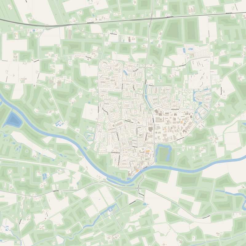 Dalfsen Map PDF — Printable Street Map Poster with House Numbers