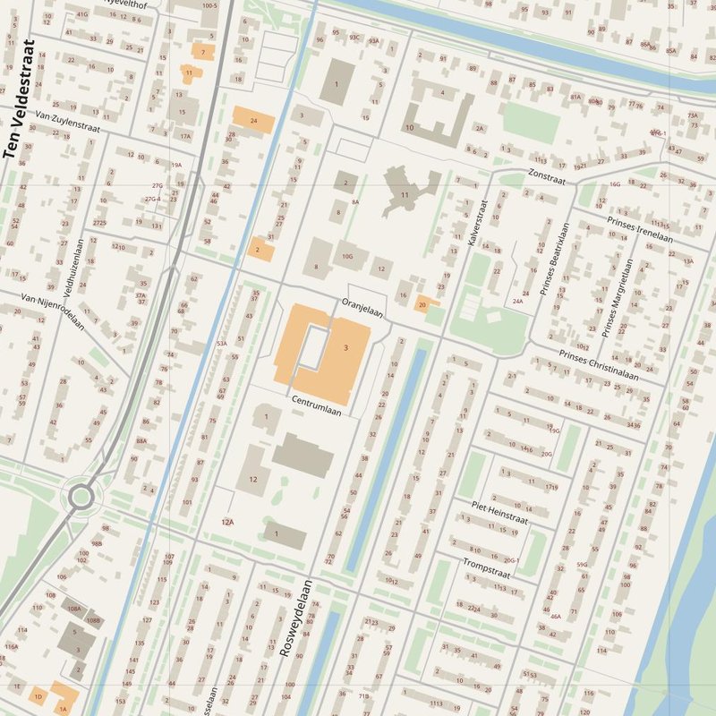 De Meern street map with house numbers — printable address map PDF, Netherlands
