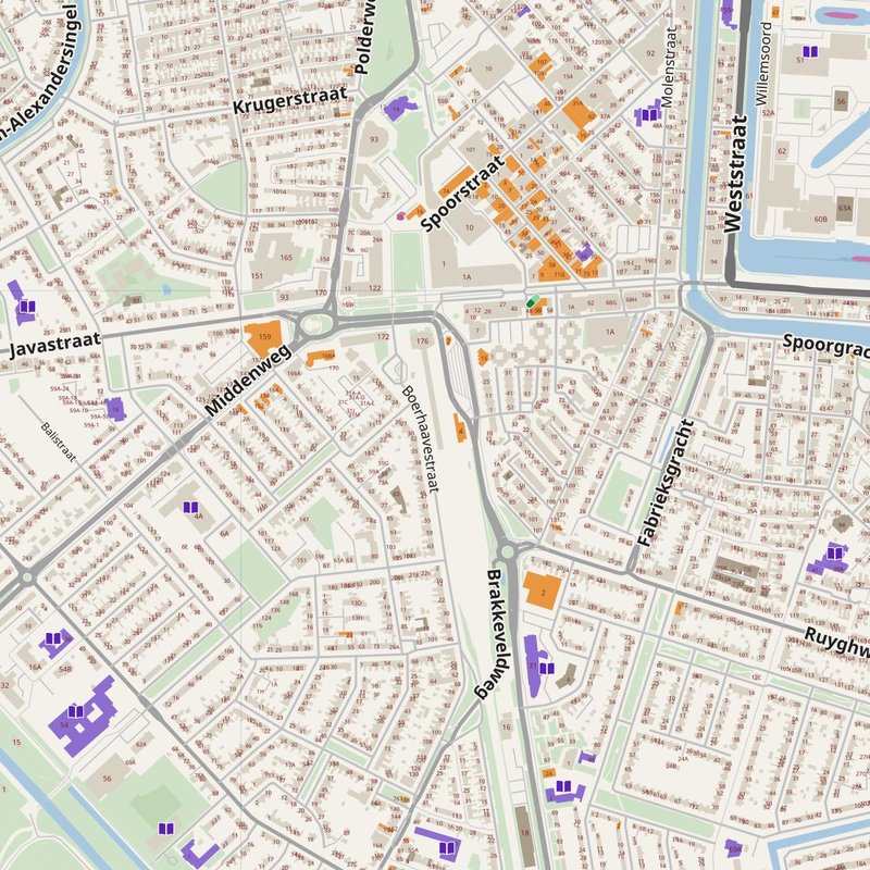 Den Helder map with house numbers, hospitals, police and fire stations — printable PDF, Netherlands