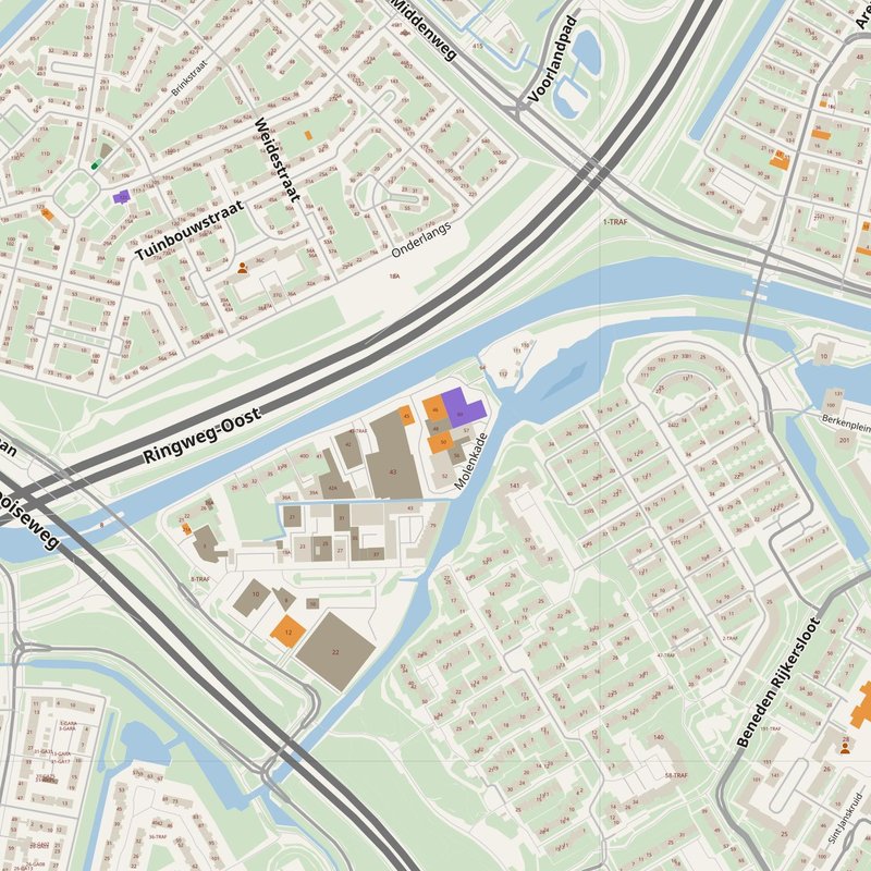 Diemen map with house numbers, hospitals, police and fire stations — printable PDF, Netherlands