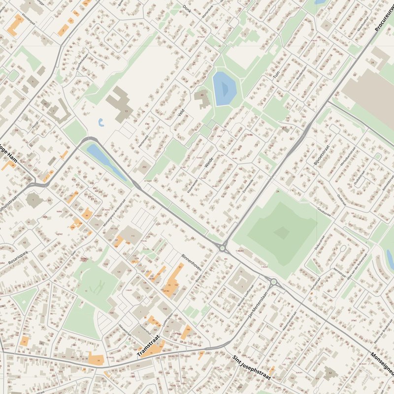 Dongen street map with house numbers — printable address map PDF, Netherlands