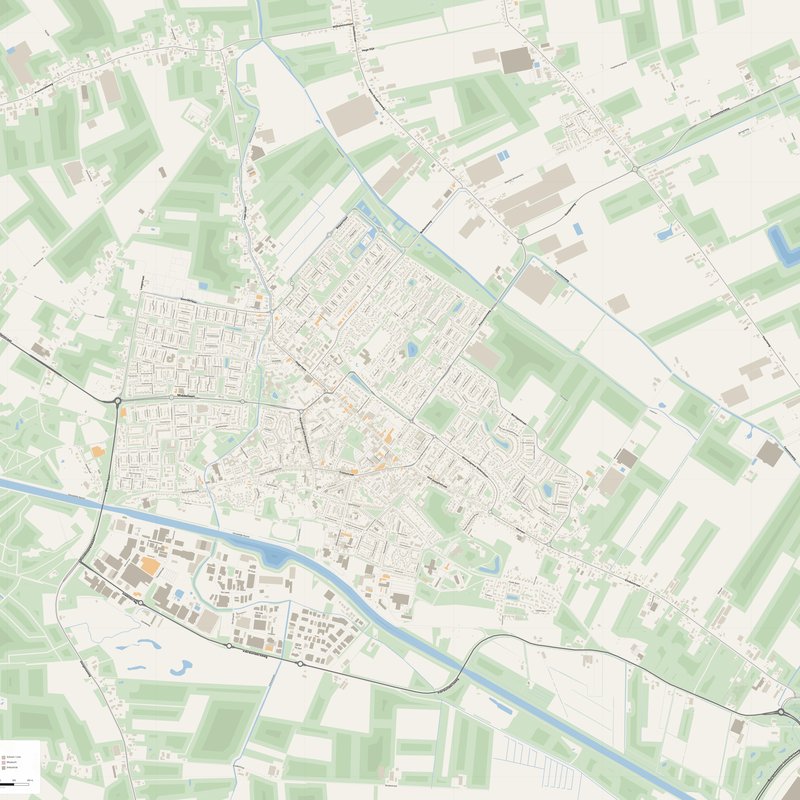 Dongen Map PDF — Printable Street Map Poster with House Numbers