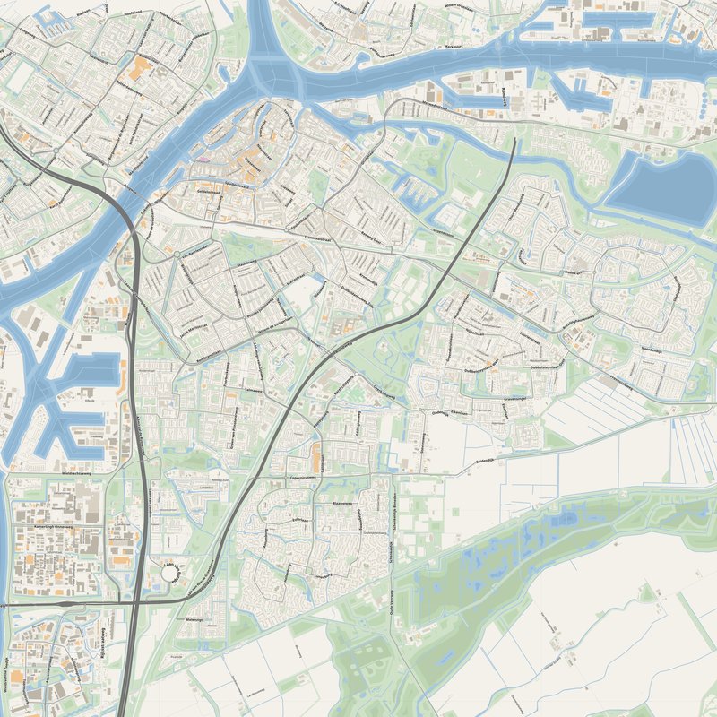 Dordrecht Map PDF — Printable Street Map Poster with House Numbers
