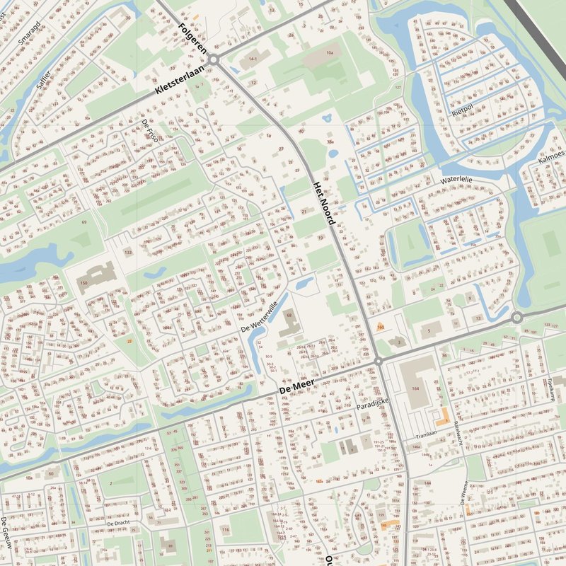 Drachten street map with house numbers — printable address map PDF, Netherlands