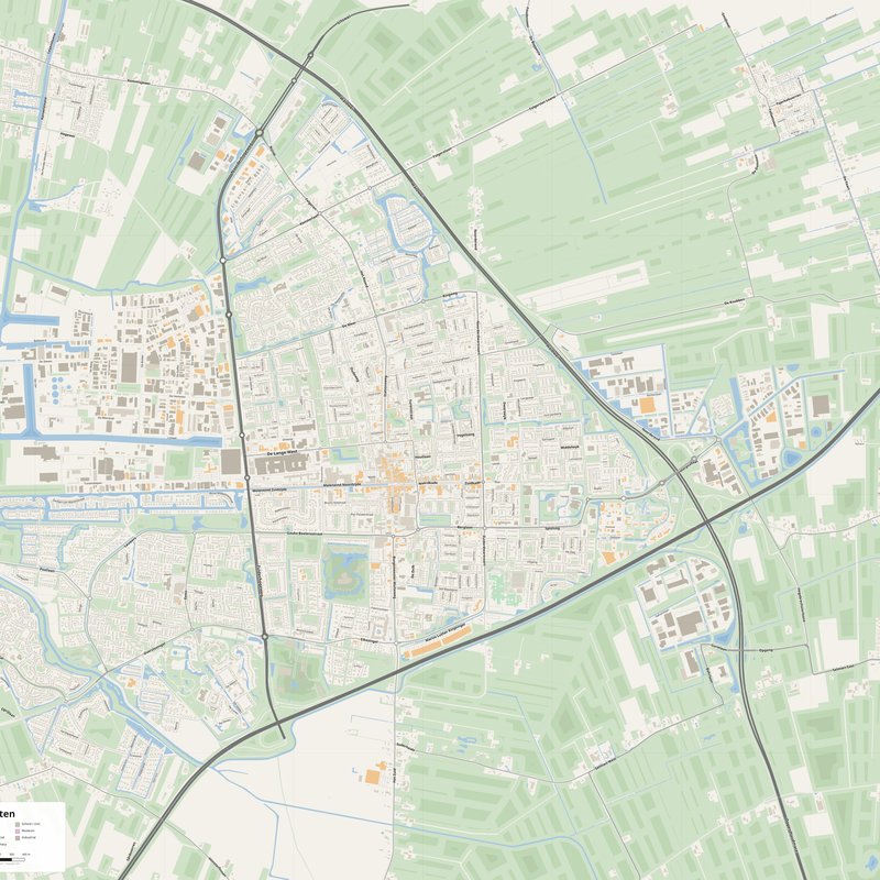 Drachten Map PDF — Printable Street Map Poster with House Numbers